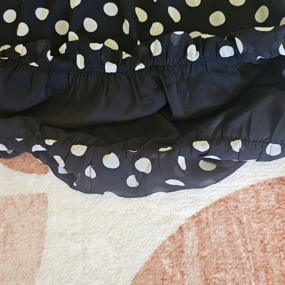 Eloise Chiffon Blouse Evereve Elegant Black and White Polka Dot Blouse NWOT Sz M - Picture 15 of 16